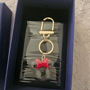 Swarovski Minnie Mouse Keychain in Black and Red NWB